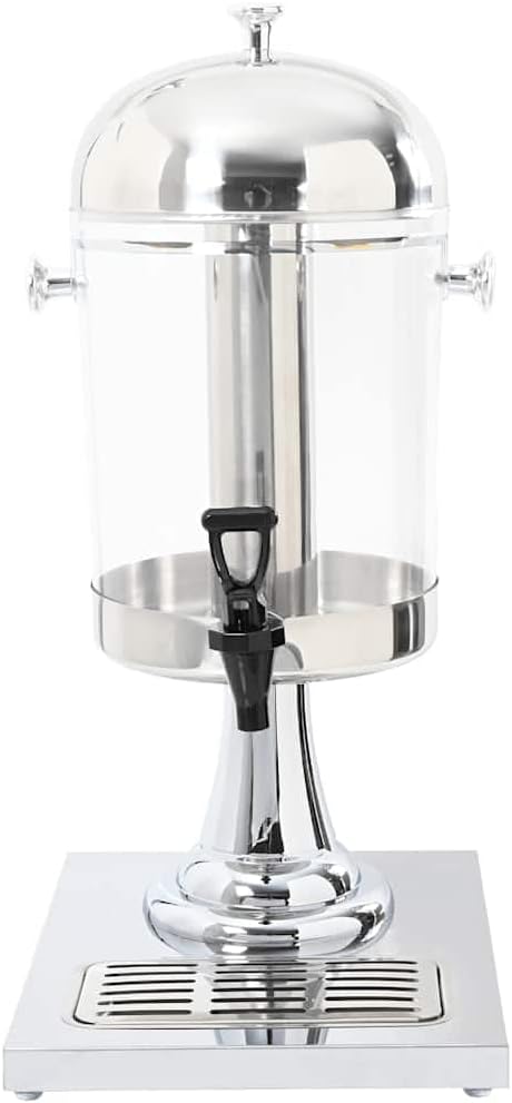 vidaXL Getränkespender Edelstahl 8L Saftspender Wasserspender Saft Dispenser 26.5 x 35 x 57 cm, 26.5