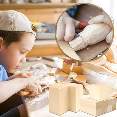 Rierousy Lindenholz zum Schnitzen, Holzblöcke zum Basteln, Schnitzholz Set, Balsaholz, Holzblock Mas