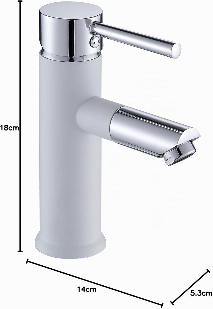 Florenta Wasserhahn Bad Messing Einhebel-Waschtischarmatur mit 50cm Anschluss, Chrom Einhandmischer
