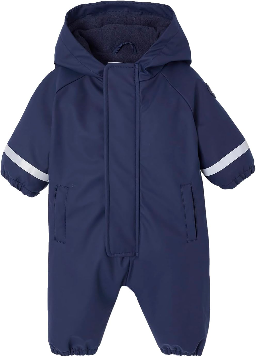 Vertbaudet Baby Regen-Overall mit Fleecefutter und Kapuze, Recycling-Polyester BLEU 68, BLEU 68