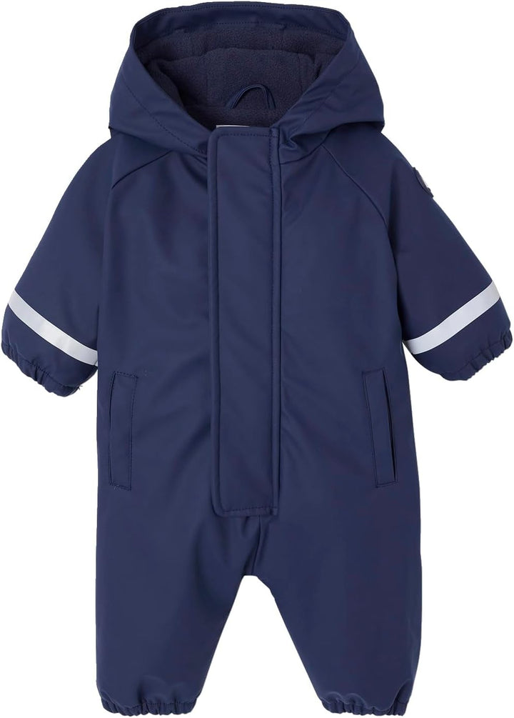 Vertbaudet Baby Regen-Overall mit Fleecefutter und Kapuze, Recycling-Polyester BLEU 68, BLEU 68