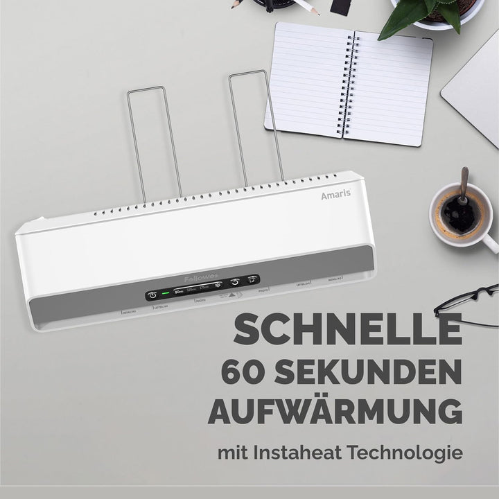Fellowes Laminiergerät Amaris A3 - für Büro/Schule/Zuhause - nur 1 Minute Aufwärmzeit - für Heisslam