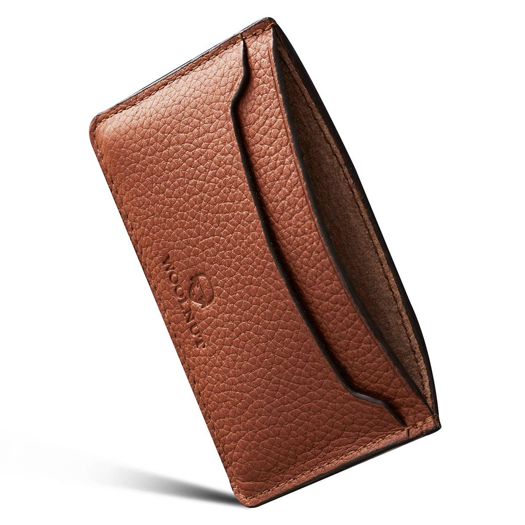Kartenhalter aus Wolle, Kartenetui, Card Holder, Cognac-Braun Cognac-braun Minimalistisch, Cognac-br