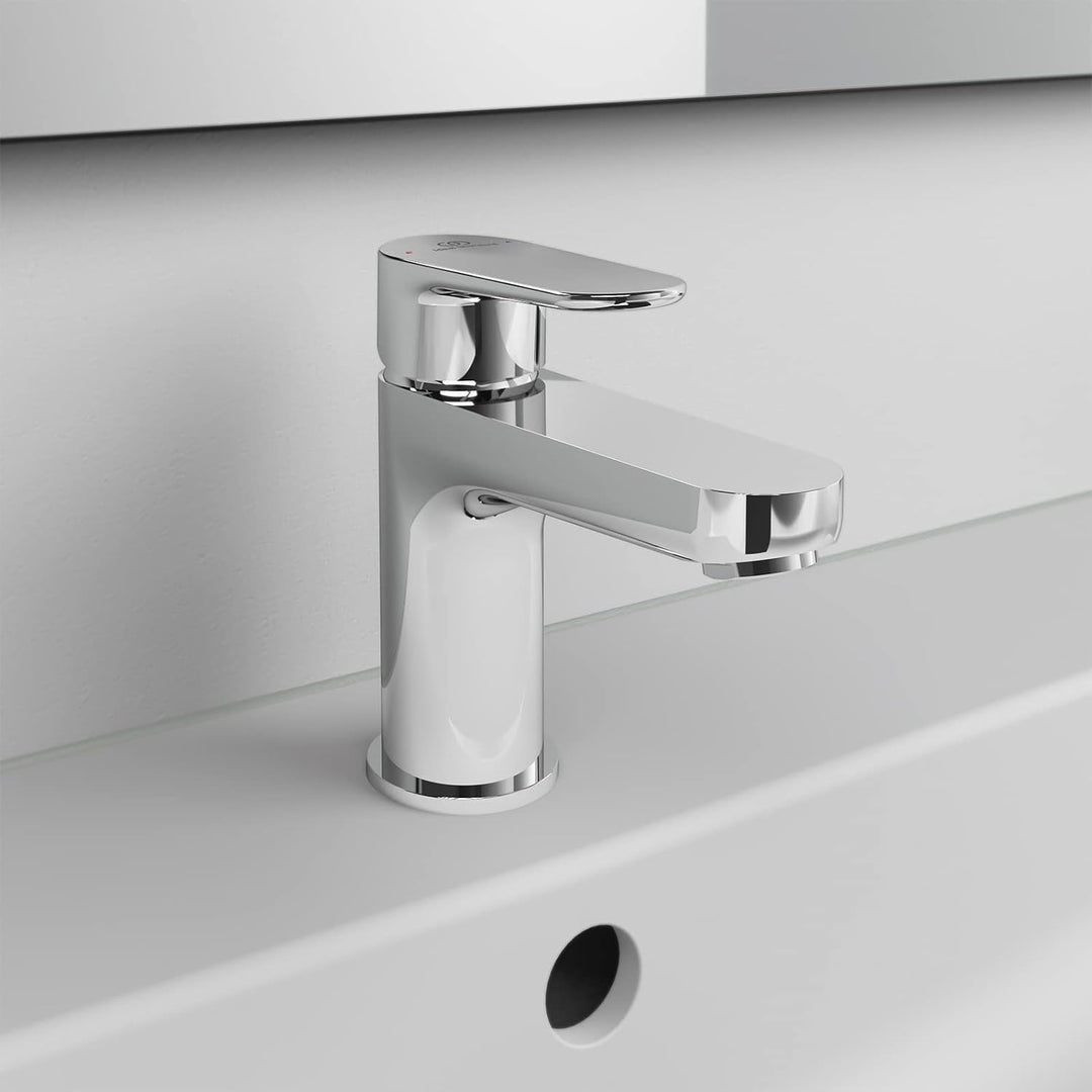 Ideal Standard BC698AA Cerafine O Waschtischarmatur mit Zugknopf-Ablaufgarnitur