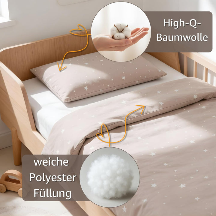 Totsy Baby Handmade Kinderbettdecken 120 x 90 cm - Kinderbettdecke Set mit Kissen Kinderdecke mit Ko
