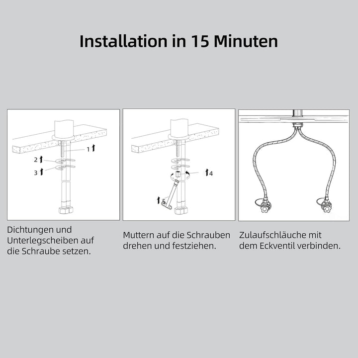 BELZ Wasserhahn Bad, Einhebel-badarmatur, Armatur Badezimmer, Mischbatterie Bad, Höhe 85 mm, Energie