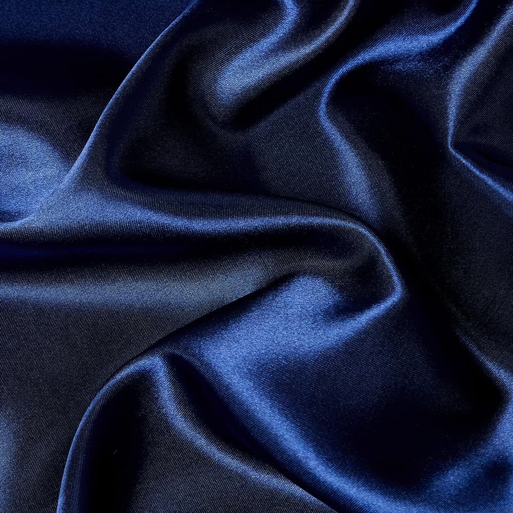 Omela Bettwäsche Satin 135x200 Blau Einfarbig Glatt Glänzend Bettbezug mit Reissverschluss 2 Teilig