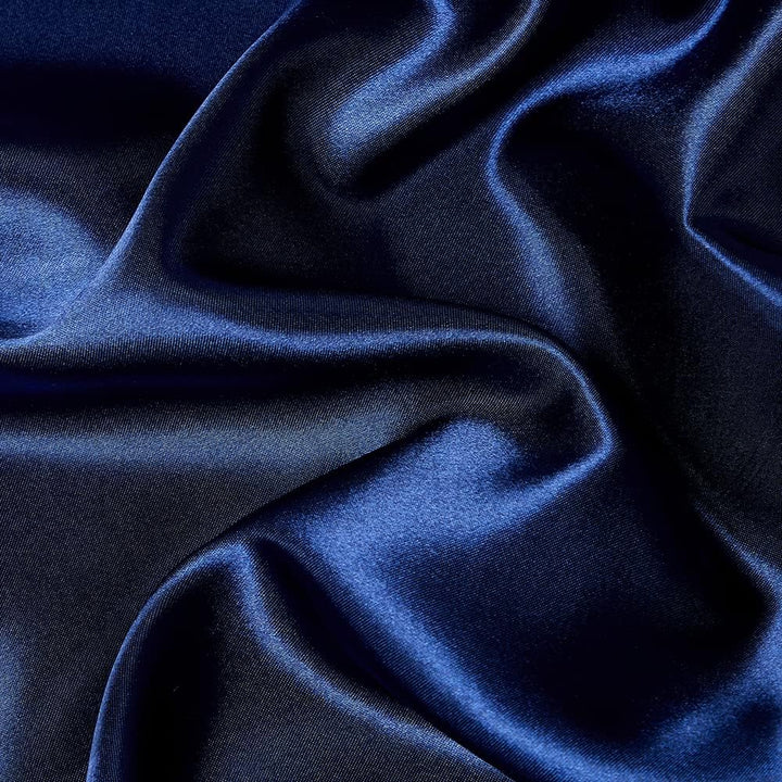 Omela Bettwäsche Satin 135x200 Blau Einfarbig Glatt Glänzend Bettbezug mit Reissverschluss 2 Teilig