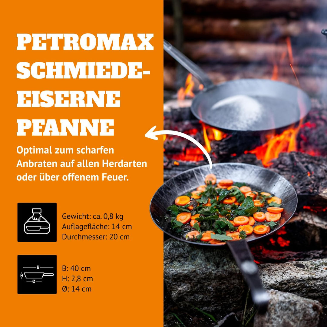 Petromax Schmiedeeiserne Pfanne, Schwarz, sp28 28 cm, 28 cm