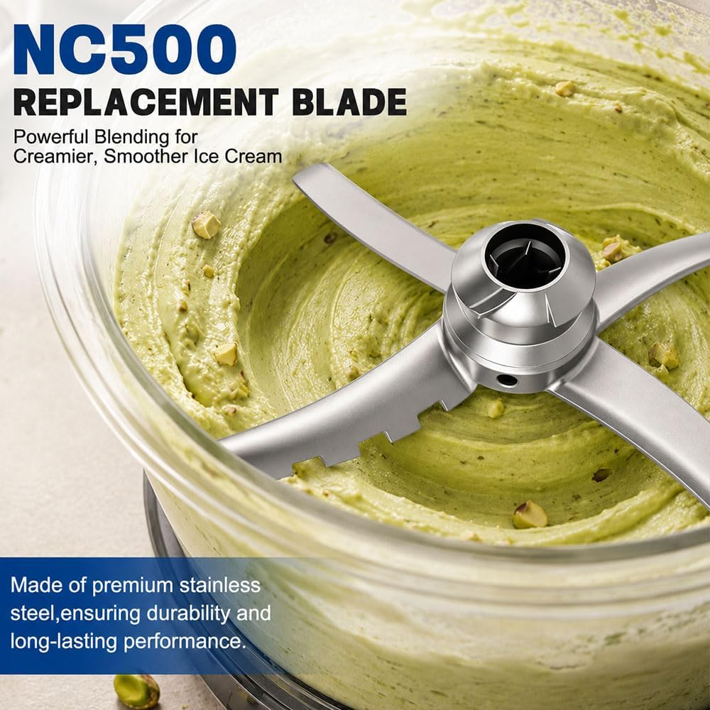 Ersatz Paddelklinge für Ninja Creami NC500, Edelstahl Eismaschine Messer Zubehör, Edelstahl Ersatzte