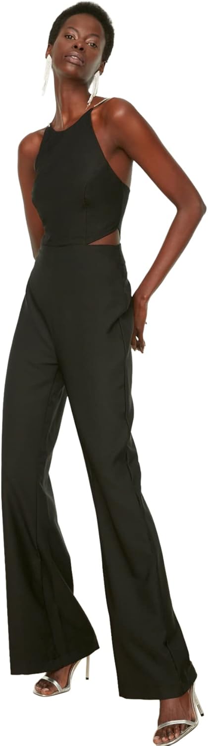 TRENDYOL Damen Taille Detaillierter Stein Hängender Overall 34 Schwarz, 34 Schwarz
