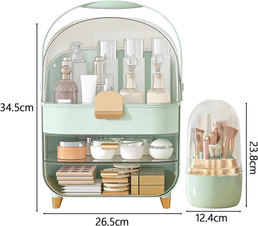 2 StüCk Make Up Organizer & Drehbar Pinselhalter, GrossE KapazitäT ParfüM Organizer, Kosmetik Organi