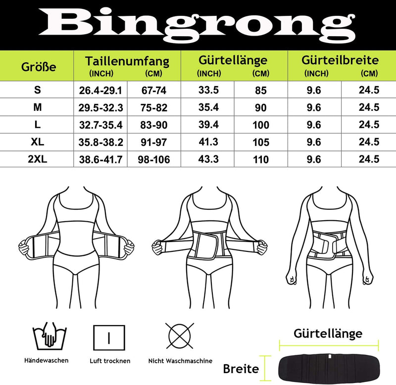 Bingrong Figurformend Bauchweggürtel Neopren Fitness Body Shaper Sport Fitnessgürtel Abnehmen Schwit