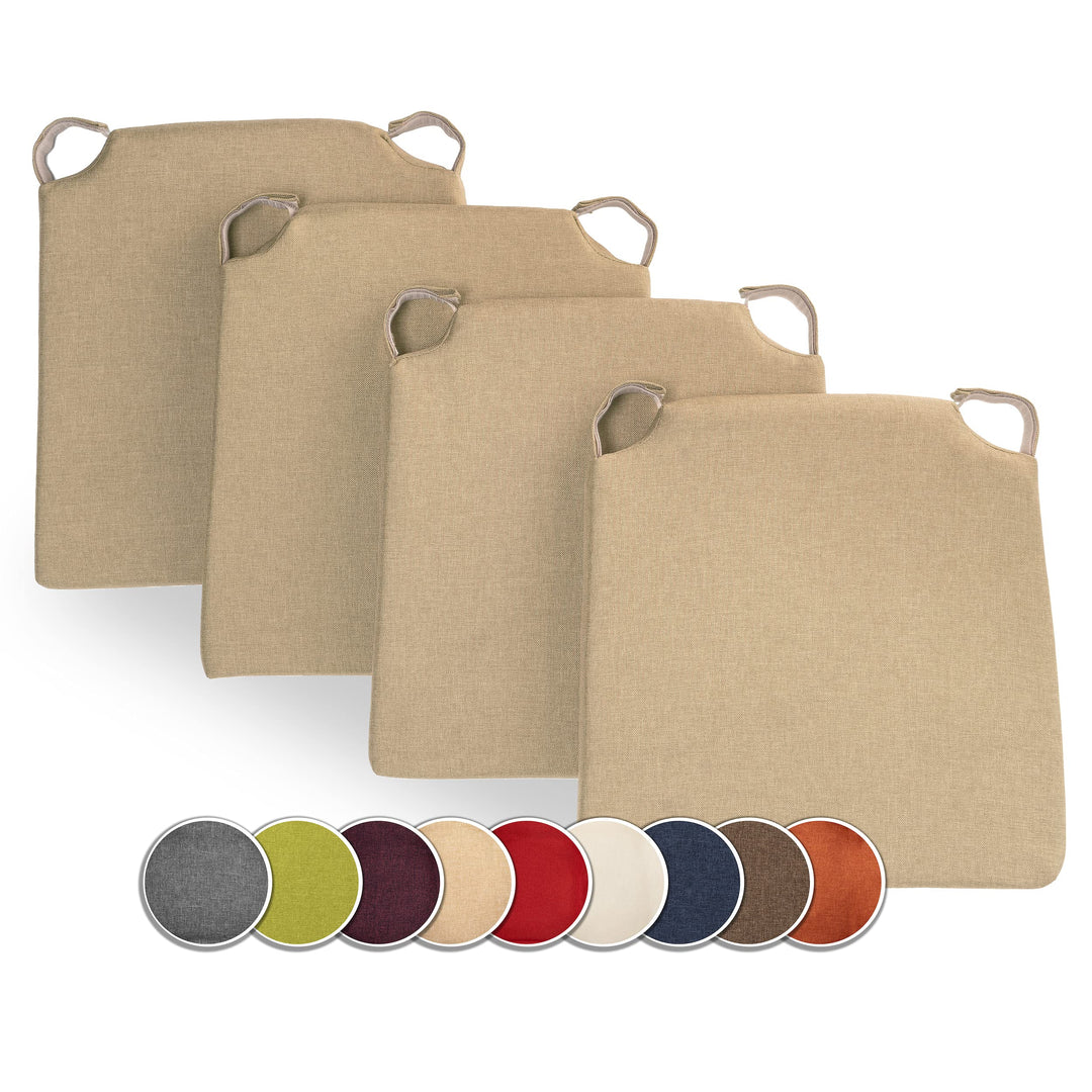 sunnypillow 4er Set Stuhlkissen mit Klettverschluss Polsterauflage Auflage für Stühle - Indoor/Outdo