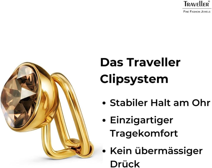 Traveller Ohrclip - Damen - Kristall Braun, Braun