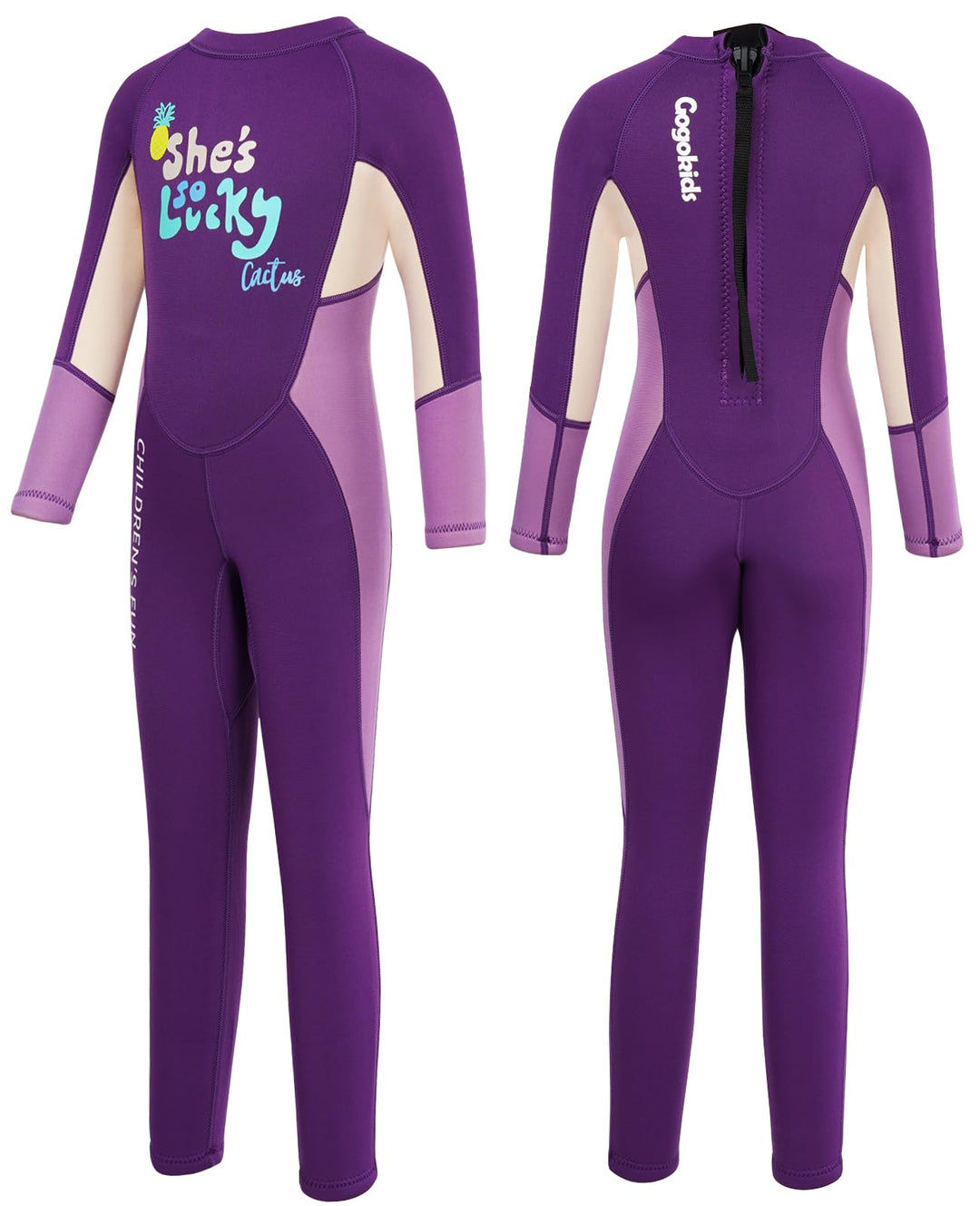 Gogokids Kinder Neoprenanzüge Thermische Badeanzüge, Mädchen Rash Guard Einteiler Bademode 2.5mm Neo