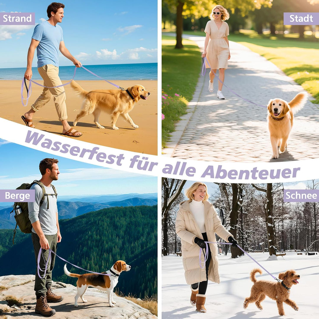 X XBEN Wasserfest Schleppleine für Hunde,3M 5M 10M 15M 20M 30M Gummierte Schleppleine mit Abschliess
