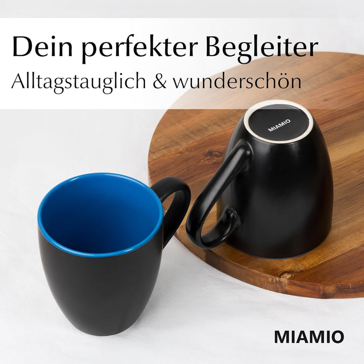MIAMIO - 6 x 350 ml Kaffeetassen/Kaffeebecher Set - Tassen Set 6er Modern - Le Papillon Kollektion (