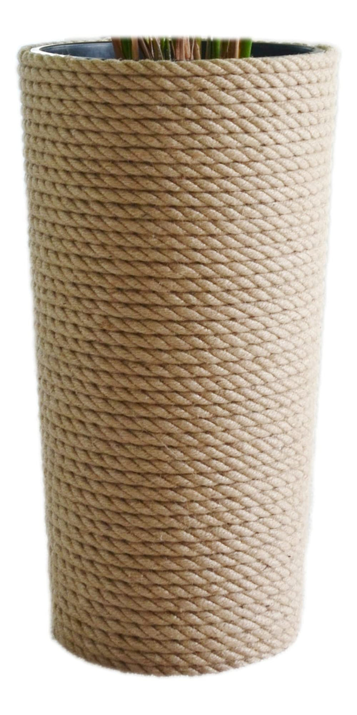 KORAD Pflanzentopf/Übertopf 32 hoch Stil Boho EKO Natural, geflochtene Juteschnur, Graskorb, Jute, E