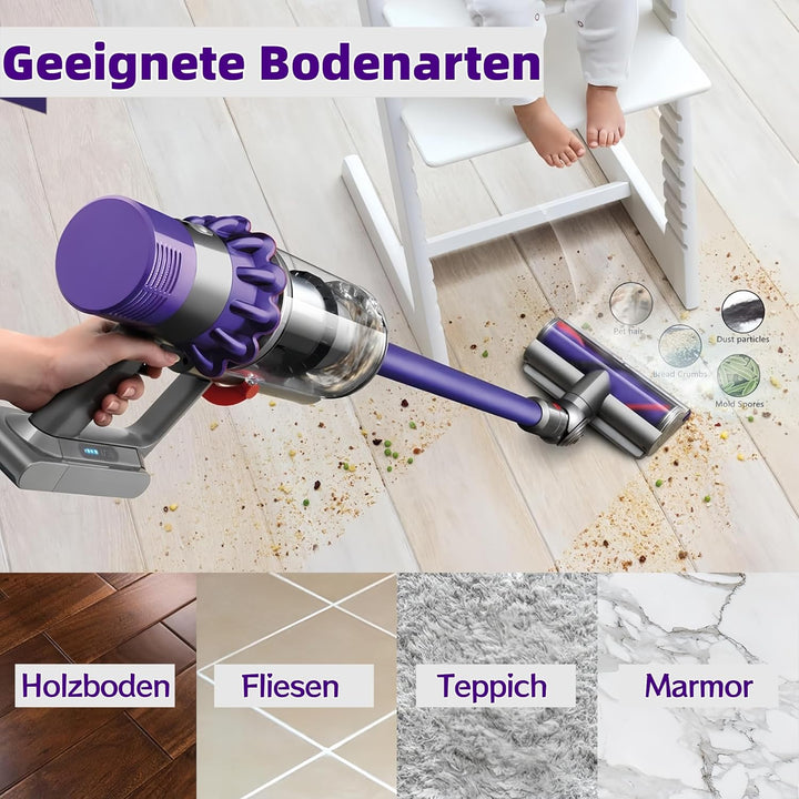 Turbobürste mit Direktantrieb Kompatibel mit Dyson V7 V8 V10 V11 V15 Staubsauger, Elektrische Bodend