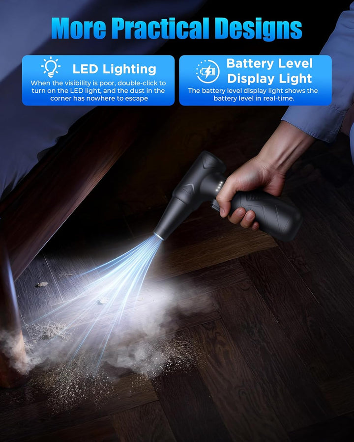 Famgoods Elektrische Staubgebläse,150000 U/min Staubgebläse Akku Air Duster,3-Gang Handgebläse Akku