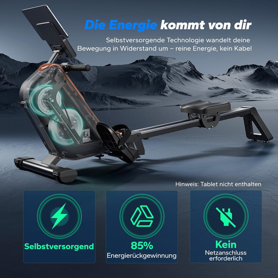MERACH Rudergerät für Zuhause Klappbar, Magnet Leises Rudermaschine mit Exklusiver APP, Verbesserte