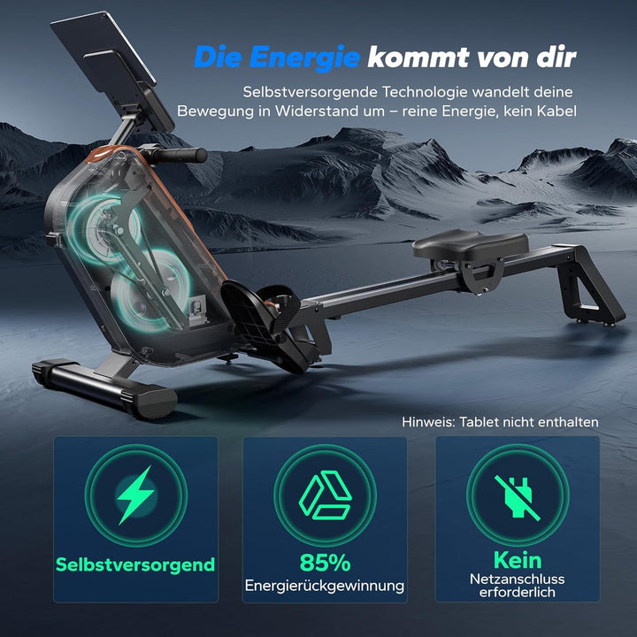 MERACH Rudergerät für Zuhause Klappbar, Magnet Leises Rudermaschine mit Exklusiver APP, Verbesserte