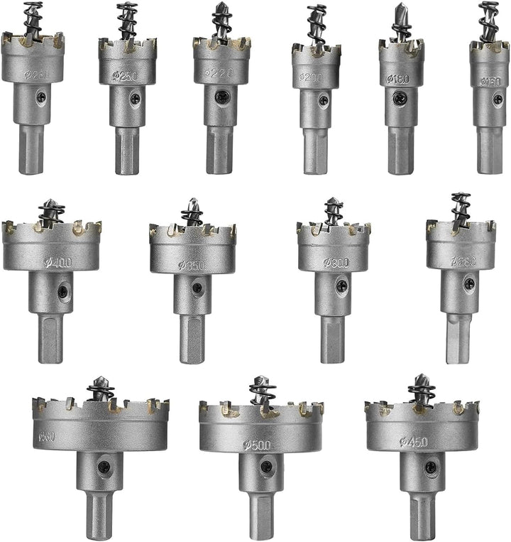 Hakkin 13 Stück 16-53mm Lochsäge Hartmetall-Bohrer, Lochschneider Multiple-tooth HSS Set TCT Carbid