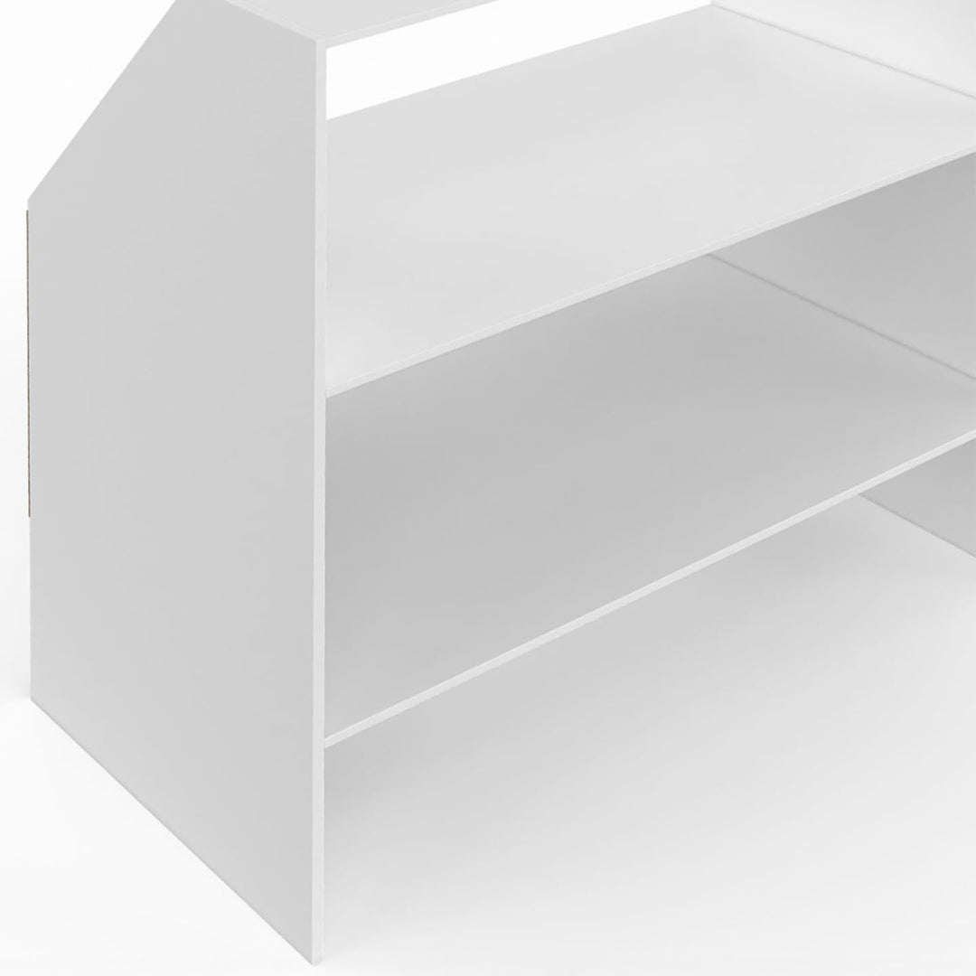 IDMarket - Regal unter Schräge 2 Ebenen TOMI 100 x 50 x 70/110 cm weiss