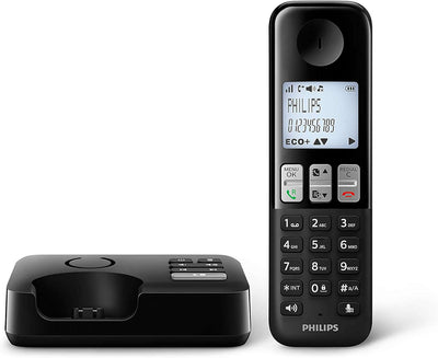 Philips D255 Schnurlostelefon - DECT - 1,8 Zoll Display - Plug & Play - 16 Stunden Sprechzeit - 25 M