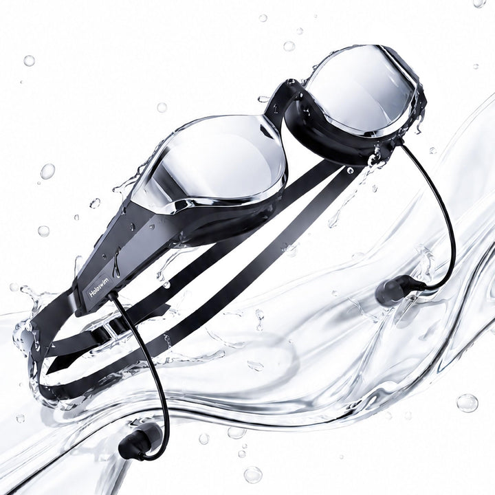 SollaWave AI Music Smart Schwimmbrille mit integrierten Schwimm-Kopfhörern, Echtzeit-Sprachfeedback