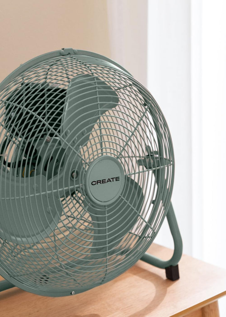 CREATE / AIR FLOOR RETRO/Industrieller Bodenventilator/Grün-Sage Ventilator, 12 Zoll, starker Luftst