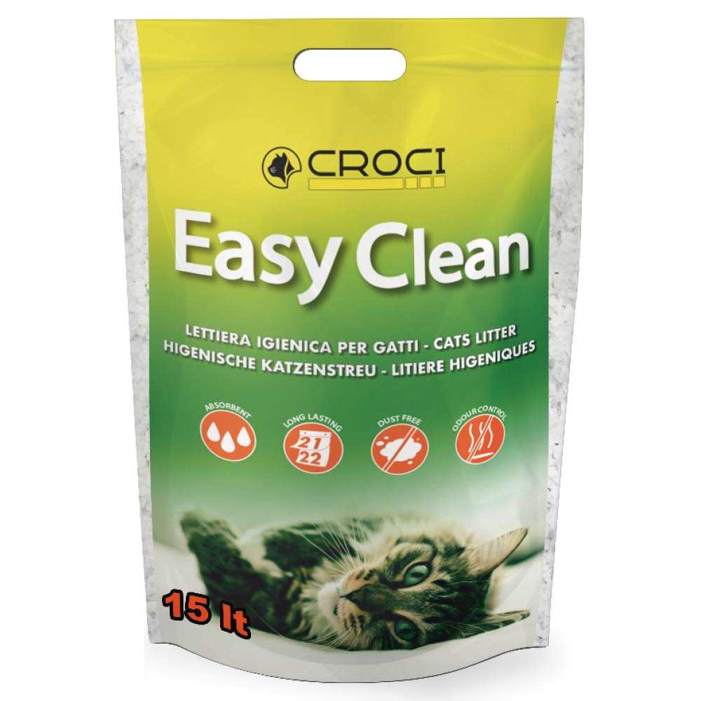 Croci Easy Clean - Katzenstreu aus Silikon - Sandstreu für Katzen in Silikonkristallen - Katzenstreu