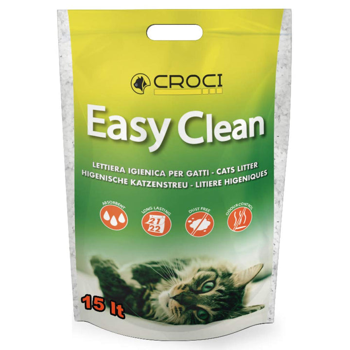 Croci Easy Clean - Katzenstreu aus Silikon - Sandstreu für Katzen in Silikonkristallen - Katzenstreu