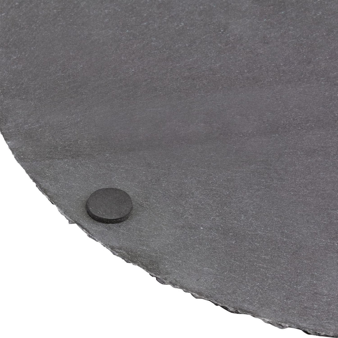 Westmark 2 Naturschiefer-/Servierplatte, rund, mit Kratzschutz, Durchmesser: je 30 cm, Schiefer, Tap