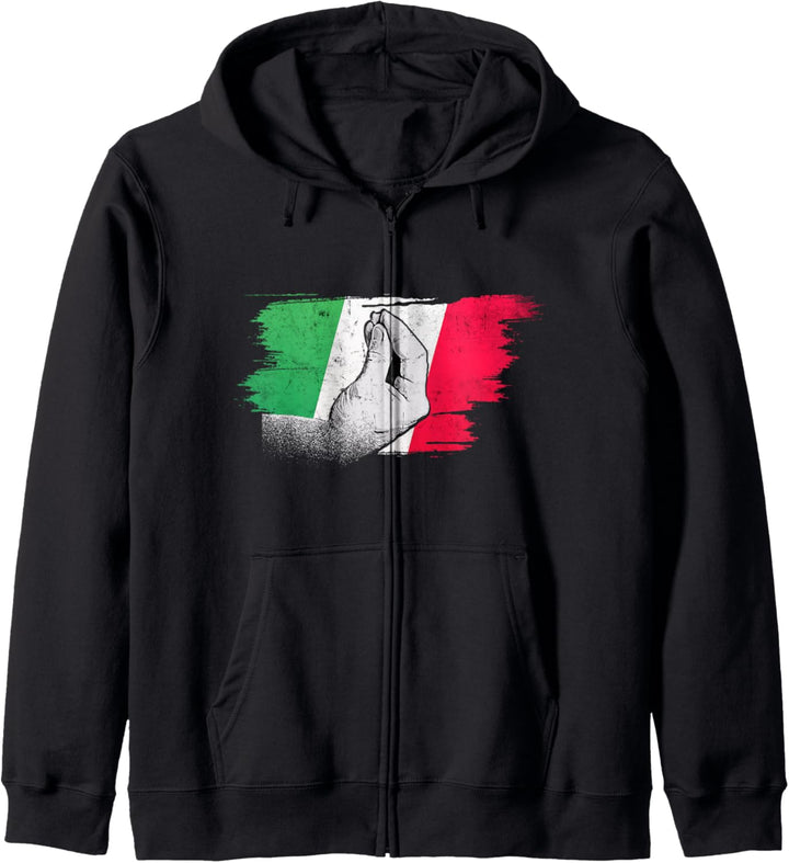 Italienische Flagge mit italienischer Handgeste capisci? Kapuzenjacke