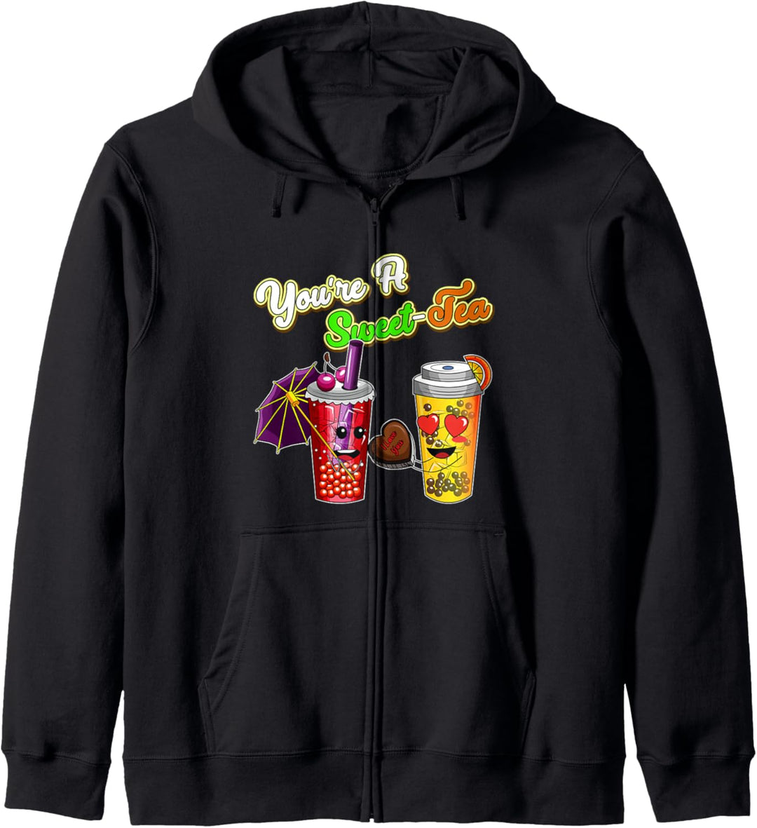 Bubble Milk Tea Food Pun Valentines You're A Sweet Tea Girls Kapuzenjacke