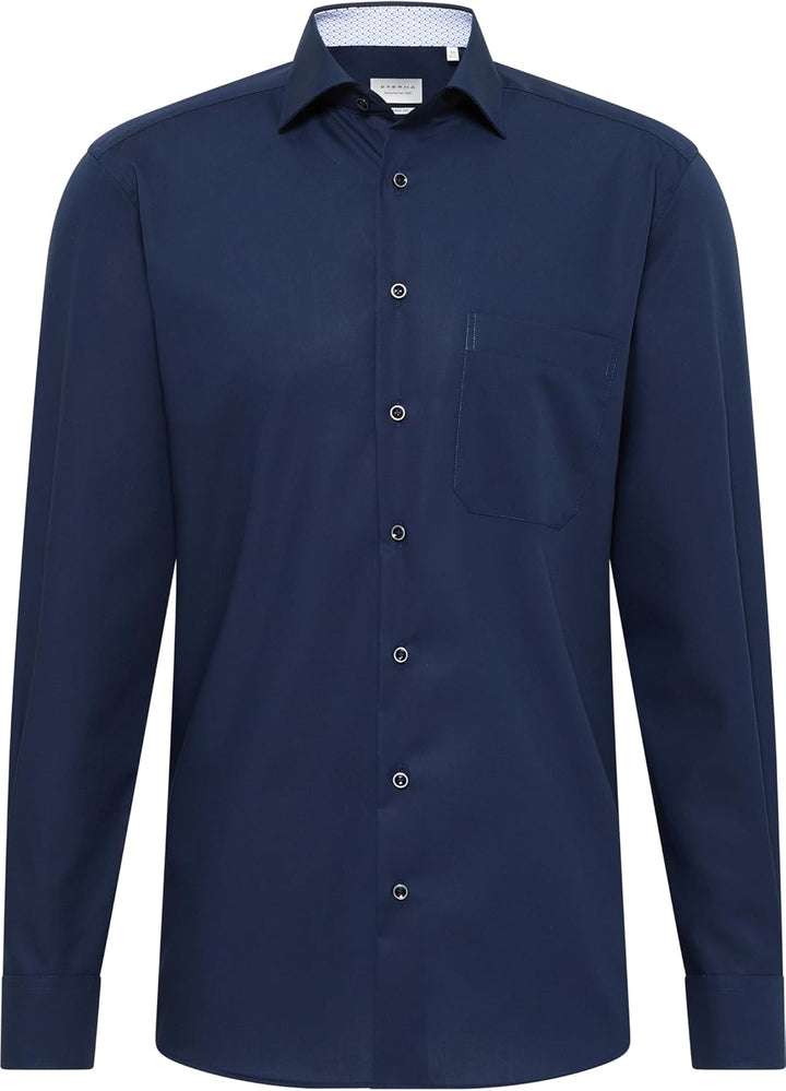 ETERNA Langarm Hemd COMFORT FIT Popeline unifarben 43 Blau, 43 Blau