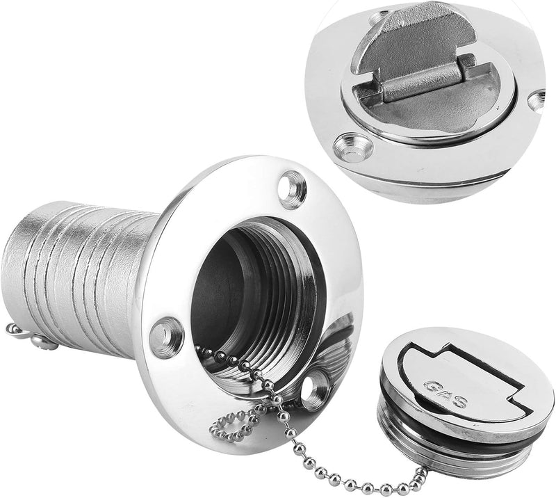 aqxreight Yacht Fuel Port, Marine Fuel Deck Fill Filler mit Keyless Lid 316 Edelstahl Hardware für B