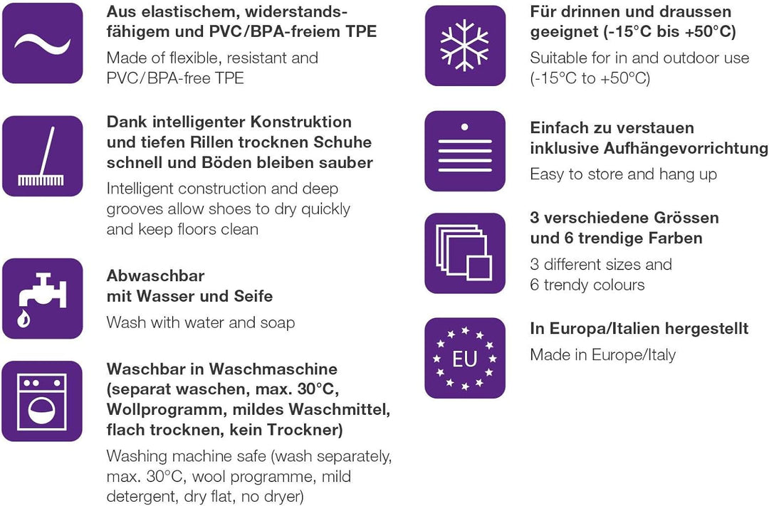 Sanni Shoo Shoo.Pad Schuhablage Schuhabtropfschale – Waschbare Schuhmatte in versch. Grössen &amp; Farbe