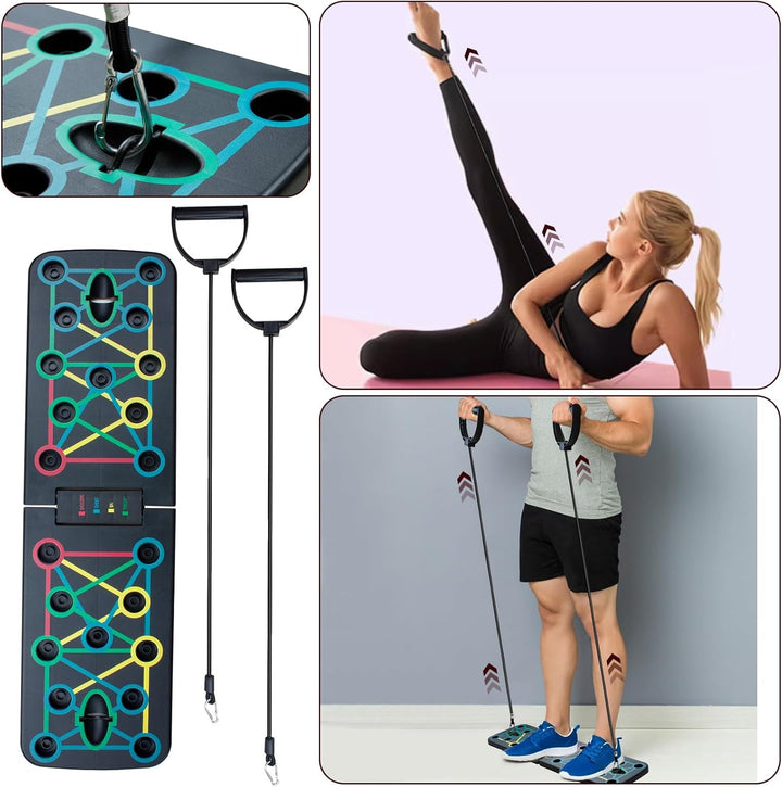 17 in 1 Liegestützbrett Set, Multifunktions Push Up Board, Faltbares Liegestützgriffe, Liegestütze B