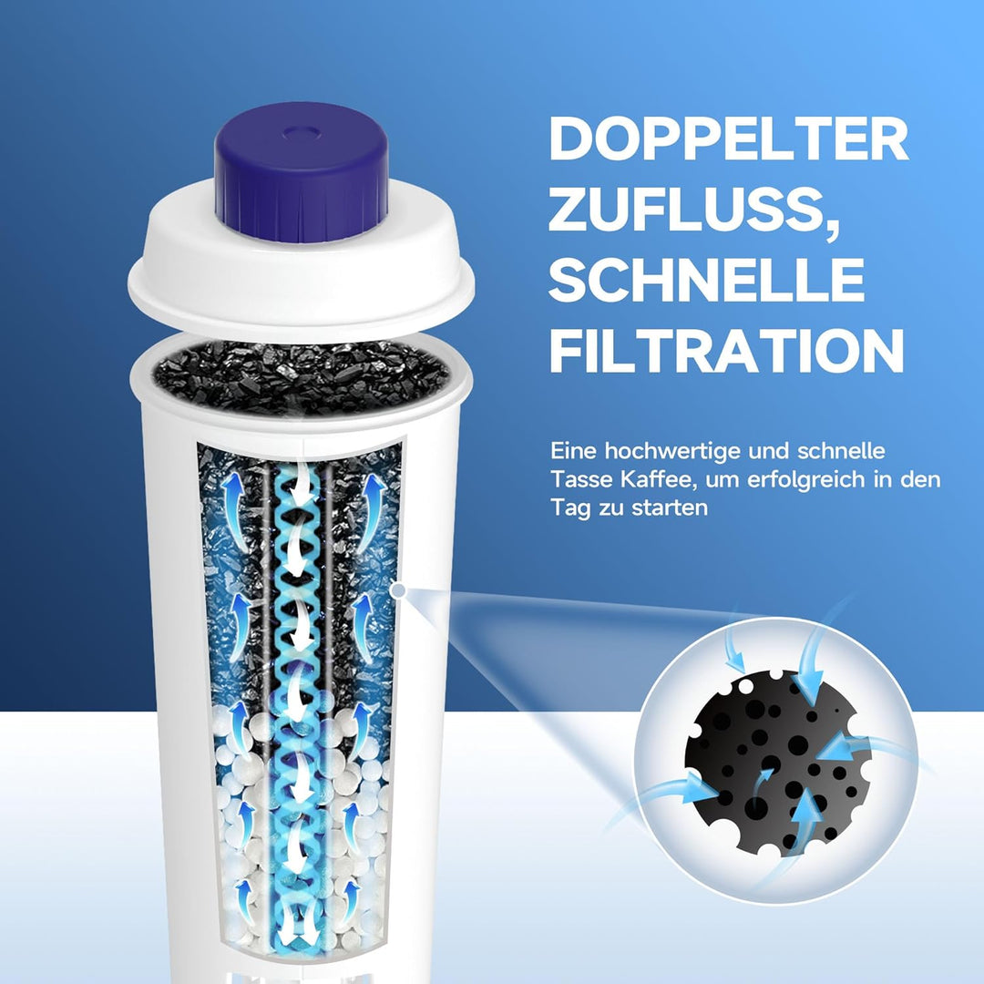 AQUALTRA Kaffee Wasserfilter Ersatz für DLSC002, SER3017 & 5513292811, Kompatibel mit De'Longhi ECAM