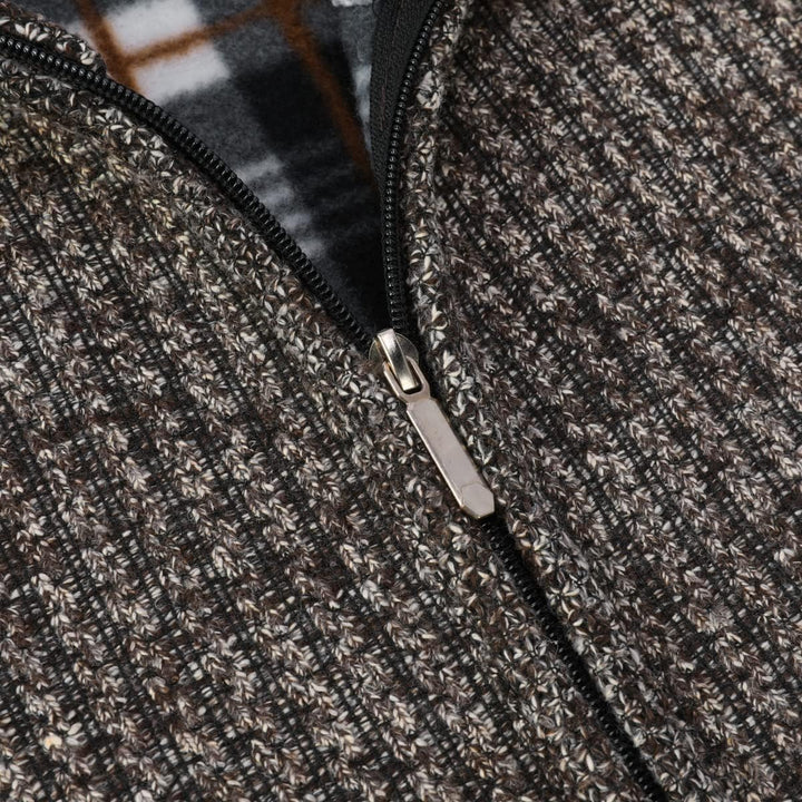 Allthemen Herren Cardigan Grobstrick Reissverschluss Strickjacke mit Stehkragen Winter Pollover Knit