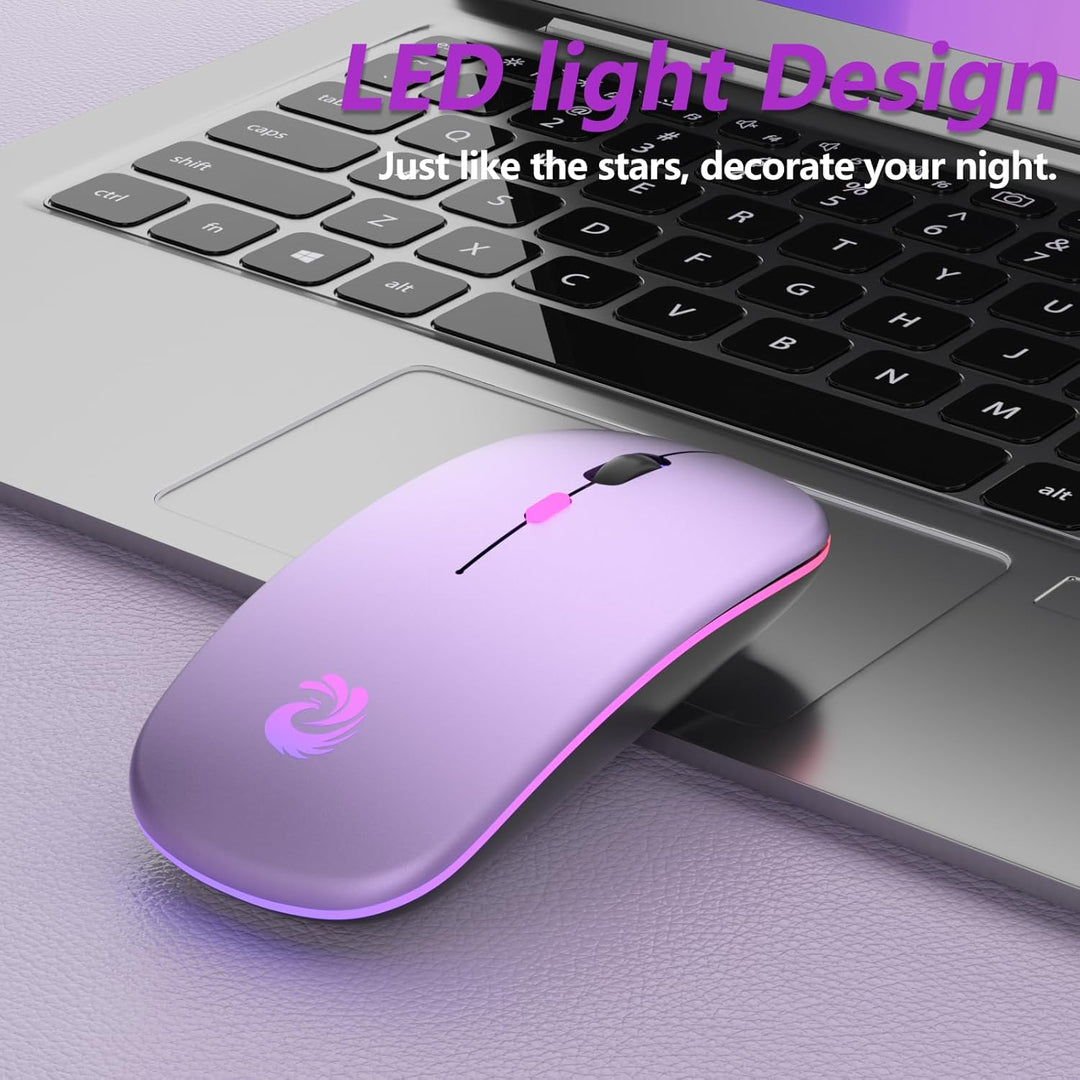 BQSS Maus Kabellos, 2,4 GHz mit USB-Empfänger, 1600 DPI Optical Tracking, Quiet Clicks, Wiederauflad
