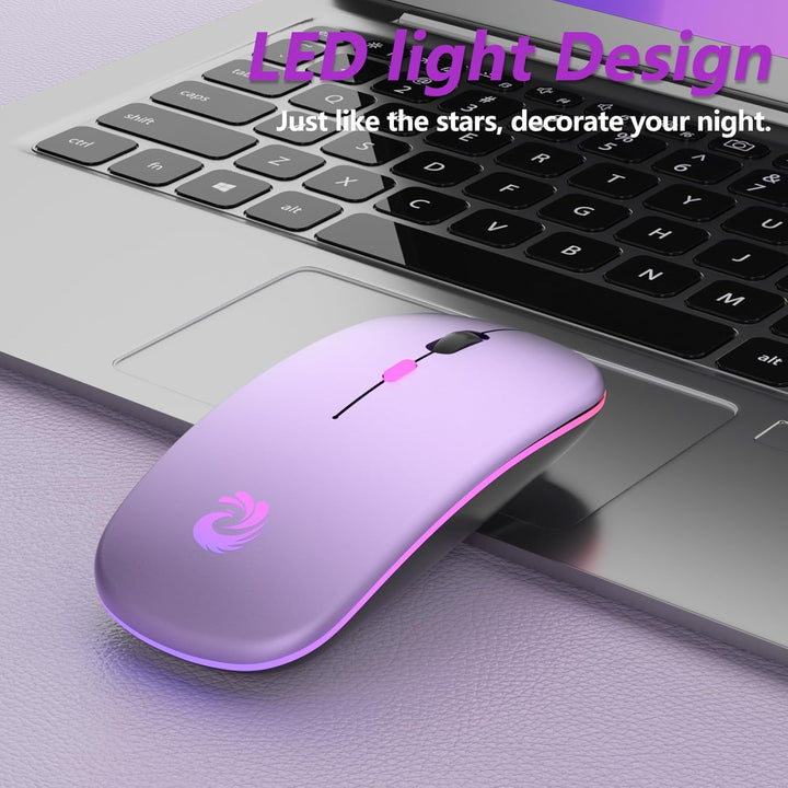 BQSS Maus Kabellos, 2,4 GHz mit USB-Empfänger, 1600 DPI Optical Tracking, Quiet Clicks, Wiederauflad