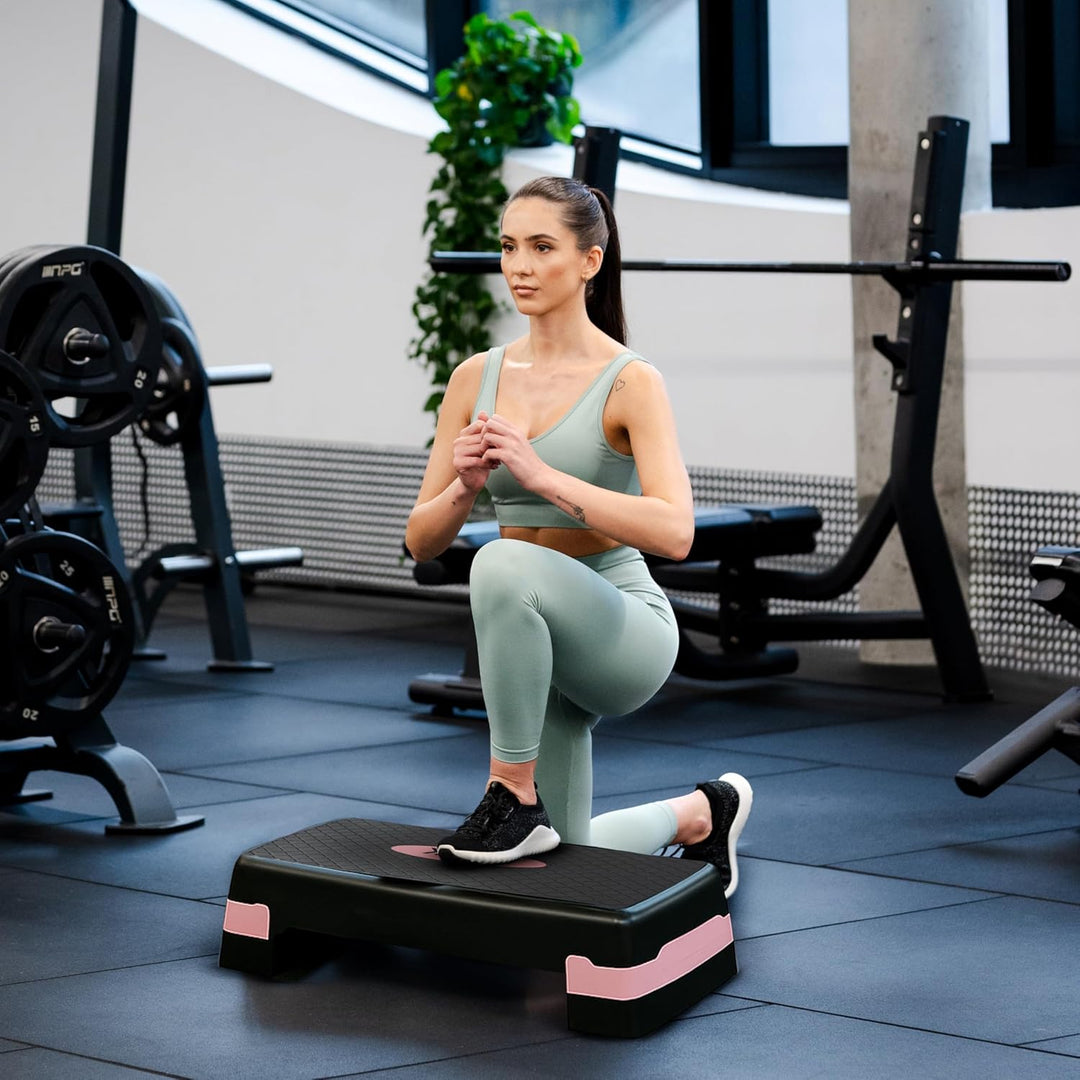 Queenfit Step für Aerobic - Ihr anpassbares Fitnessgerät für zuhause 2-stufig, 2-stufig