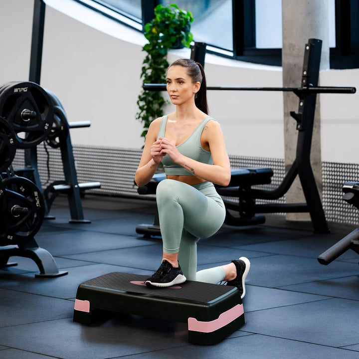 Queenfit Step für Aerobic - Ihr anpassbares Fitnessgerät für zuhause 2-stufig, 2-stufig