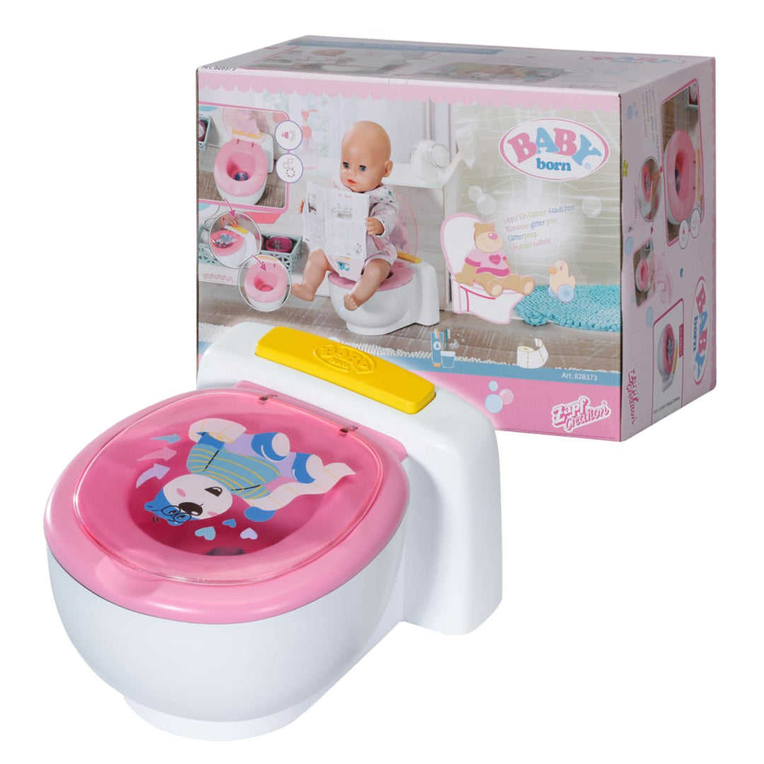 BABY born Toilette für Puppen mit Geräuschfunktion und Häufchen zum wegspülen, 828373 Zapf Creation,