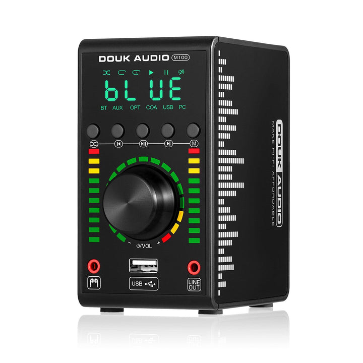 Douk Audio M100 Mini Verstärker, Bluetooth 5.0 Digitalverstärker mit USB DAC Coaxial/Optical Amplifi