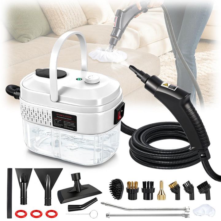 Dampfreiniger Handgerät, 1600W Handdampfreiniger mit 1.4L Tank Handdampfreiniger, Dampfdruck 3 Bar,